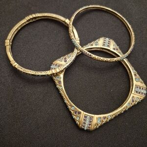 Heidi Daus Gold and Purple Bracelet Trio